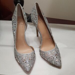 INC International Concepts Silver Embellished Heels
